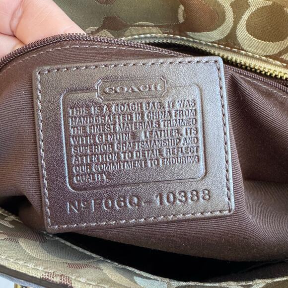 Vintage Coach Patchwork Signature Jacquard & Suede Gold/Tan Tote F06Q‑10383 - Picture 7 of 11